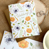 Foil Stamped Flower Wedding Card