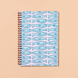Sardines Lettepress Spiral Notebook