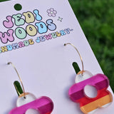 Lesbian Pride Flag Flower Earrings