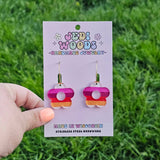 Lesbian Pride Flag Flower Earrings