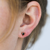 Mini Energy Gem Earrings - Black Tourmaline / Gold
