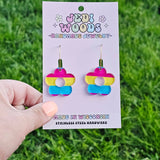 Pansexual Pride Flag Flower Earrings