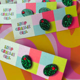 Mini Glitter Olive Acrylic Studs