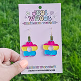 Pansexual Pride Flag Flower Earrings