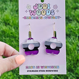 Asexual (Ace) Pride Flag Flower Earrings