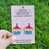 Pansexual Pride Flag Flower Earrings