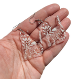 Folk Clear Cats Acrylic Earrings