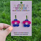 Bisexual Pride Flag Flower Earrings