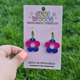Bisexual Pride Flag Flower Earrings
