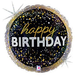 18" Metallic Happy Birthday Holographic Glitter