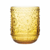 Embossed Drinking Glass - Amber