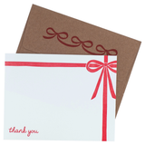 Smudge Ink Thank You Card Boxed Set Red Bow