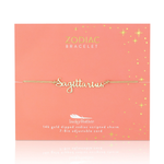Sagittarius script zodiac astrological gold bracelet