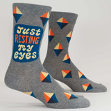 Blue Q Men's Socks 'Just Resting My Eyes'
