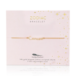 Cancer script zodiac astrological gold bracelet