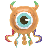 38" Orange Eyeball Monster Foil Balloon