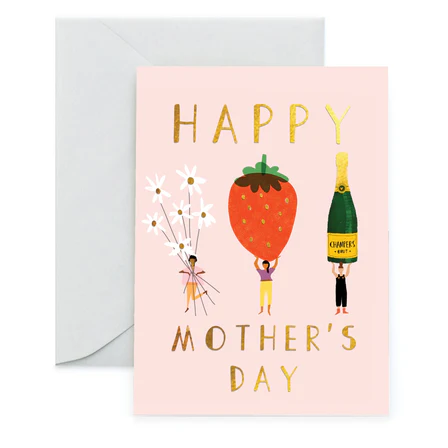 Carolyn Suzuki Mother's Day Card - Daisies Strawberries Champagne