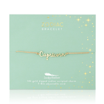 Capricorn script zodiac astrological gold bracelet
