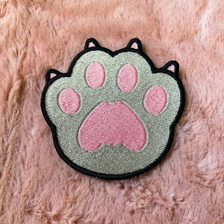 Peachie Patches Cat Kitty Paw patch embroidered