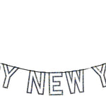 Meri Meri Silver Glitter Happy New Year Garland
