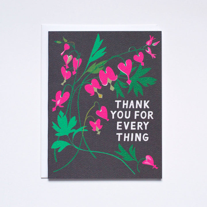 Bleeding Heart Floral Bouquet - Thank YOU Note Card