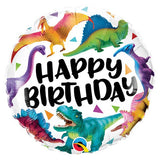 18" Colorful Dinosaur Happy Birthday Balloon