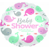 Pink Whale Baby Shower Foil Balloon