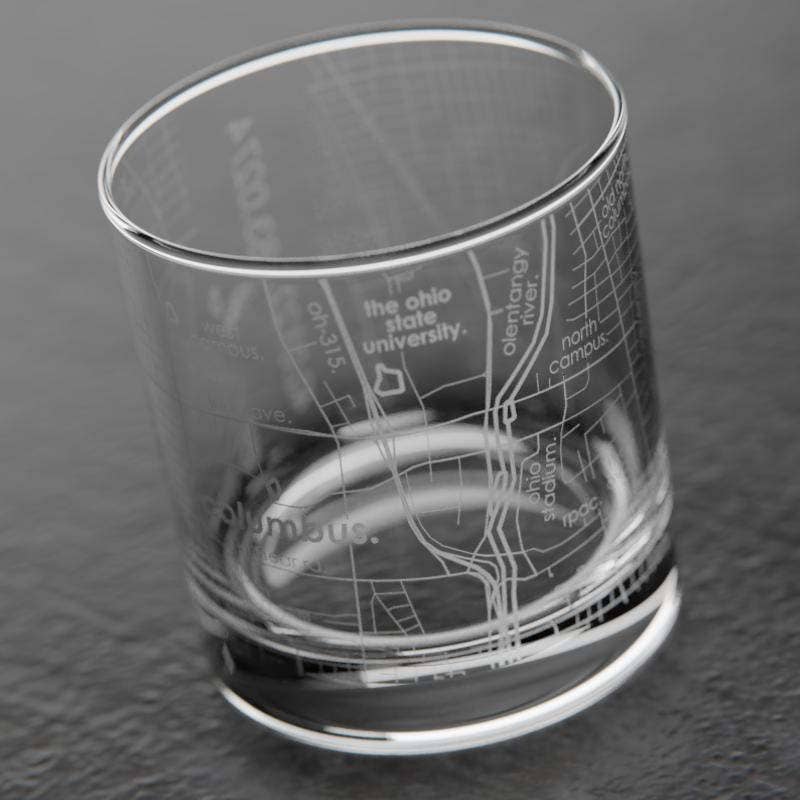 Well Told Columbus Ohio College Town Map Rocks Glass