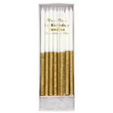 Gold Glitter Dipped Candles