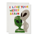 Alien Weird Brain Love/Anniversary Card