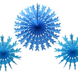 15" Turquoise Tissue Snowflake Decoration