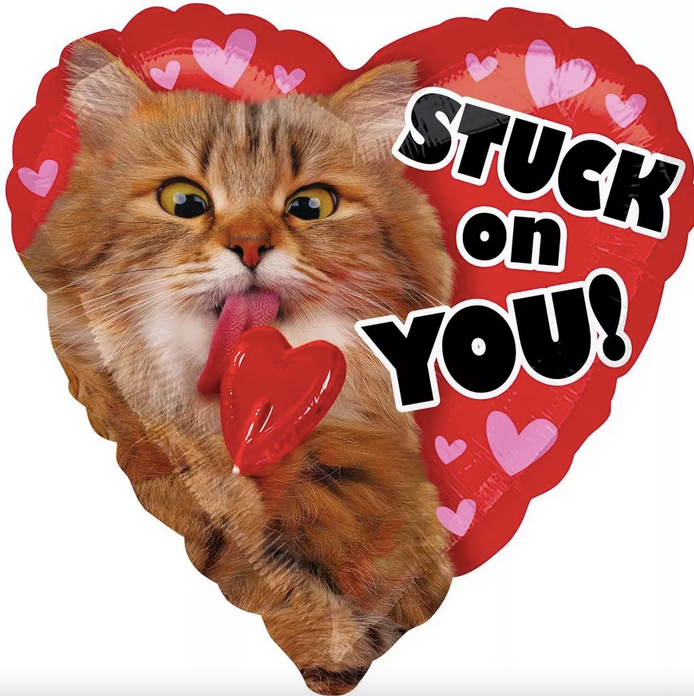 28" Stuck On You Valentine's Day Heart Balloon