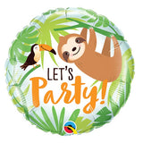 Let's Party Sloth and Toucan Foil Balloon
