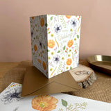 Foil Stamped Flower Wedding Card