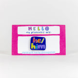 Blue with Rainbow Text Pronoun Pins