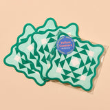 Kaleidoscope Letterpress Vellum Coasters - Green/Aqua (set of 4)