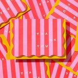 Scalloped Thank You Card Set - Red/Pink