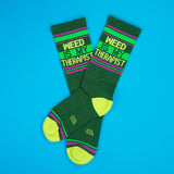 Weed Is My Therapist Gym Crew Socks