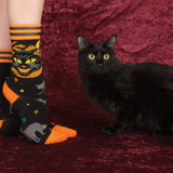 Vintage Black Cat Crew Socks