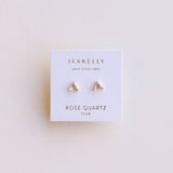 Mini Energy Gem Earrings - Rose Quartz / Gold