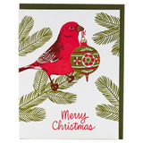 Red Bird w/ Ornament Holiday Card