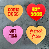 Heart Shaped Sticker - 'Corn Dogs'