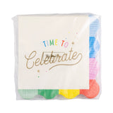 Time to Celebrate Rainbow Scalloped Cocktail Napkins