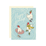 Skating Chickens Holiday Card