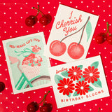 I Cherrish You - Risograph Love/Anniversary Card
