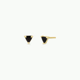Mini Energy Gem Earrings - Black Tourmaline / Gold