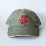 Embroidered Hat - Tomato Vine: Washed Green Color