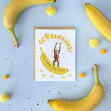 Orangutan Banana Birthday Card