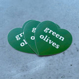Heart Shaped Sticker - Green Olives