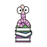 Mouthy Broad Book Worm Vinyl Sticker